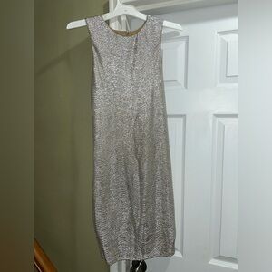 Aqua Metallic Silver Mini Dress